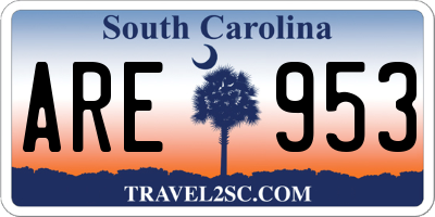 SC license plate ARE953