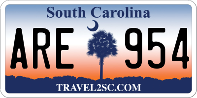 SC license plate ARE954