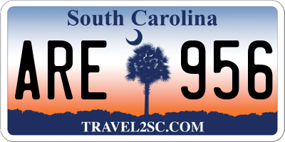 SC license plate ARE956