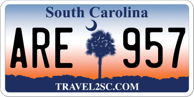 SC license plate ARE957