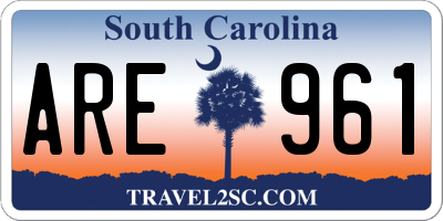 SC license plate ARE961