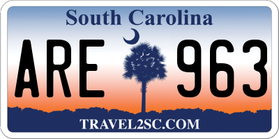 SC license plate ARE963