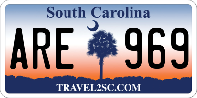 SC license plate ARE969