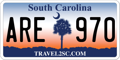 SC license plate ARE970
