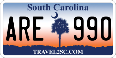 SC license plate ARE990