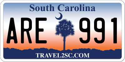 SC license plate ARE991