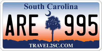 SC license plate ARE995