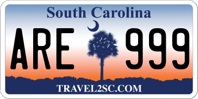 SC license plate ARE999