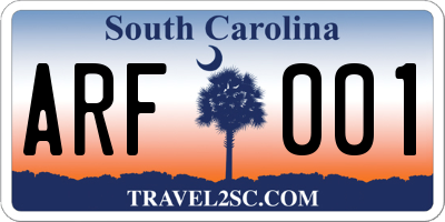 SC license plate ARF001