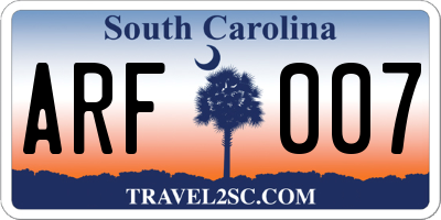 SC license plate ARF007
