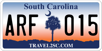 SC license plate ARF015