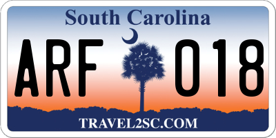 SC license plate ARF018