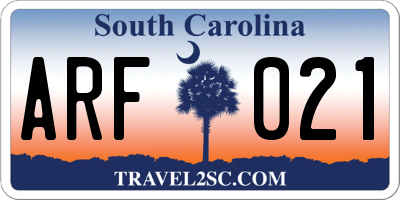 SC license plate ARF021