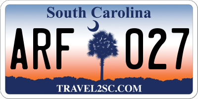 SC license plate ARF027