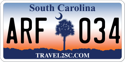 SC license plate ARF034