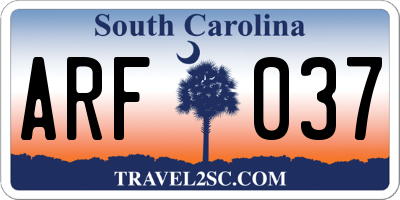 SC license plate ARF037
