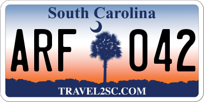 SC license plate ARF042