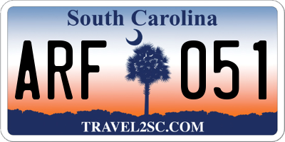 SC license plate ARF051