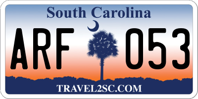 SC license plate ARF053