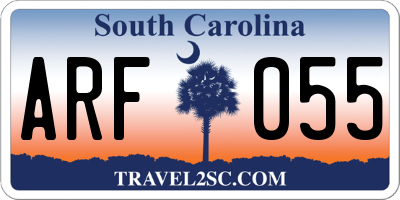 SC license plate ARF055