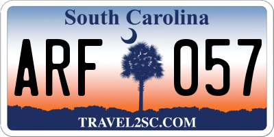 SC license plate ARF057