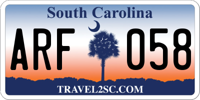 SC license plate ARF058