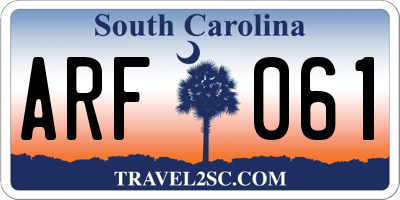 SC license plate ARF061