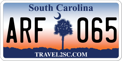 SC license plate ARF065