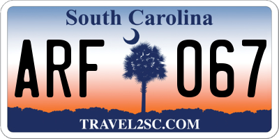 SC license plate ARF067