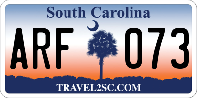SC license plate ARF073