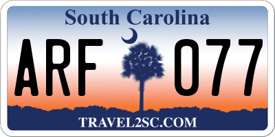 SC license plate ARF077