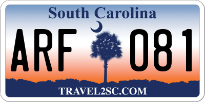 SC license plate ARF081