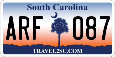 SC license plate ARF087