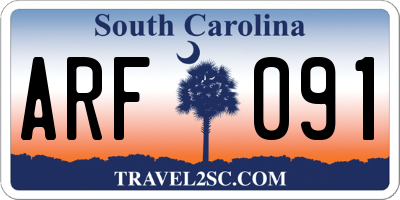 SC license plate ARF091