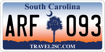 SC license plate ARF093