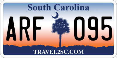 SC license plate ARF095