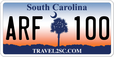 SC license plate ARF100