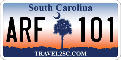 SC license plate ARF101