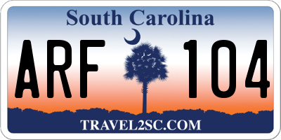 SC license plate ARF104