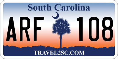 SC license plate ARF108