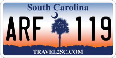 SC license plate ARF119
