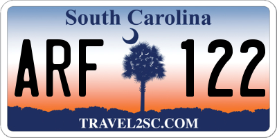 SC license plate ARF122