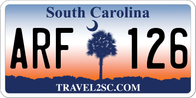 SC license plate ARF126