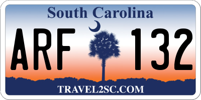 SC license plate ARF132