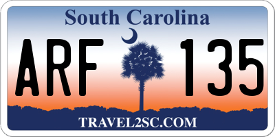 SC license plate ARF135