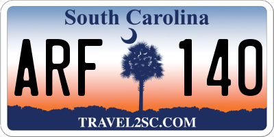 SC license plate ARF140