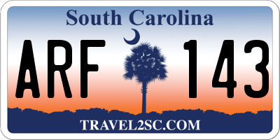 SC license plate ARF143