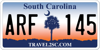 SC license plate ARF145