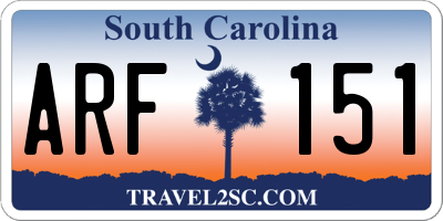 SC license plate ARF151