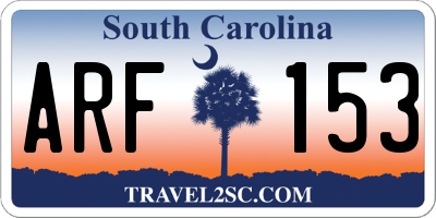 SC license plate ARF153